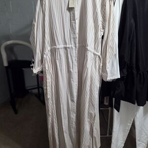 Universal Thread Beige and White Striped Shirt